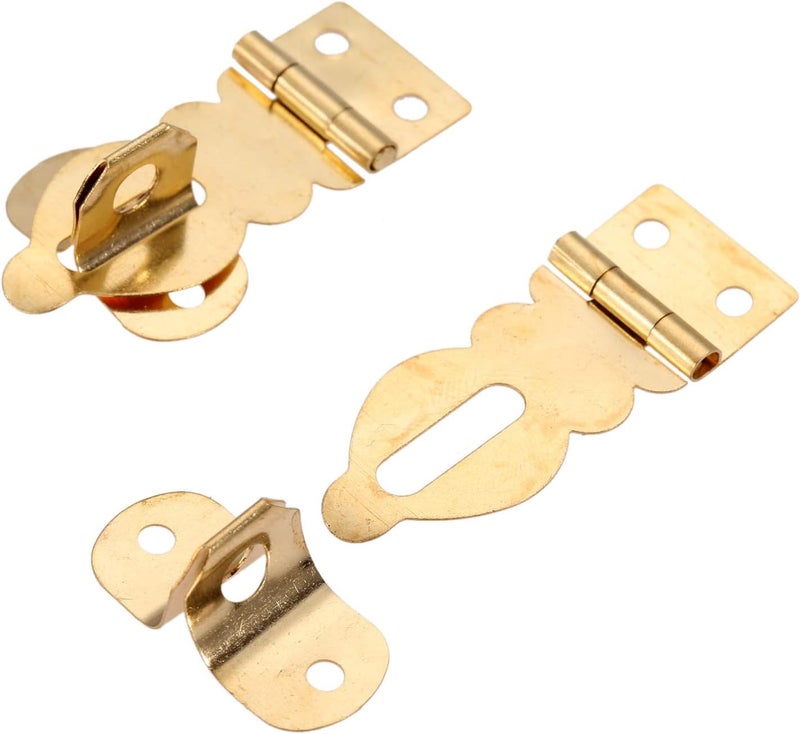 Dophee 10Pcs Brass Solid Padlock Hasp, Mini Decorative Hasps Buckles with Screws for Wooden Box Jewelry Box Wine Gift Case Chest Suitcase, 1.06"x0.75" - Image 4